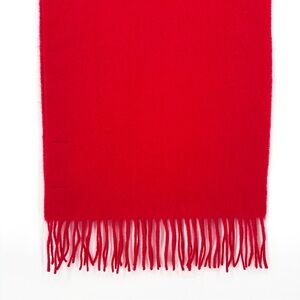 Fisher's Finery Red 100% Cashmere Women's Scarf with Fringe Blue Label